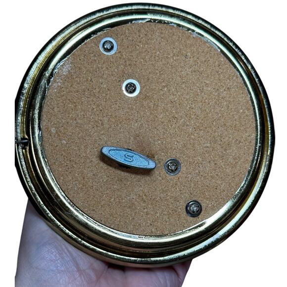 Schmid Bros Brass Glass Musical Box Candy Jar Drum Spoon Full Of Sugar MCM Japan - Picture 4 of 9